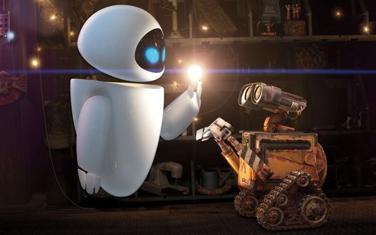 Обои на рабочий стол Wall-e (Wall-e and Eve)