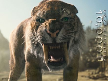 Обои на рабочий стол Саблезубый тигр в фильме «10 000 лет до н.э.»