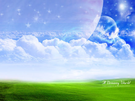 Обои на рабочий стол Альтернативный мир (A Dreamy World, a man's dreams are an index to his greatness)