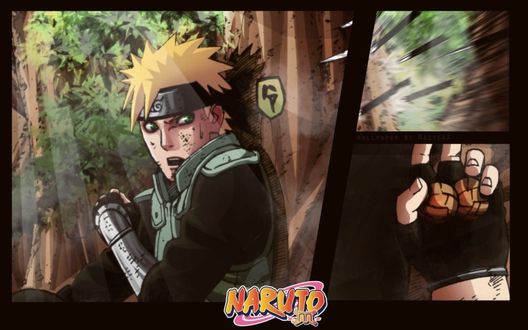 Обои на рабочий стол Наруто в лесу (Naruto)