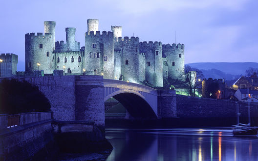 Обои на рабочий стол Замок Конуи / Conwy Castle, город-графство Конуи, Уэльс
