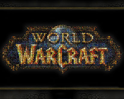 Обои на рабочий стол Название игры составлено из ярлыков заклинаний (World of WorCraft)