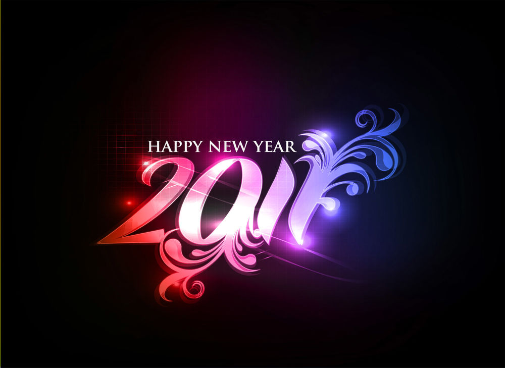 Обои для рабочего стола Узорчатая надпись Happy New Year 2011
