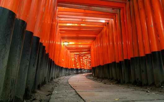 Обои на рабочий стол Храм Фушими Инари Таиша (Fushimi Inari Taisha)