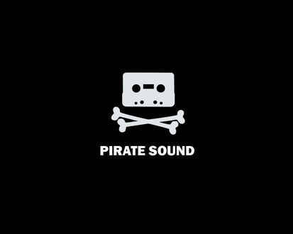 Обои на рабочий стол Веселый Роджер вместо черепа кассета (Pirate sound)