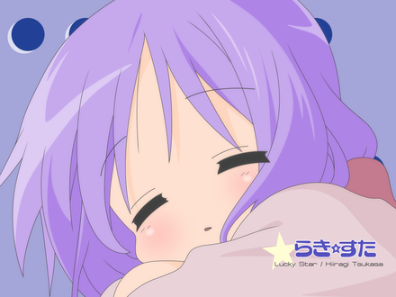 Обои на рабочий стол Хираги Цукаса, аниме Лаки Стар (Lucky Star Hiragi Tsukasa)