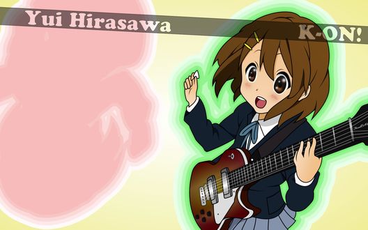 Обои на рабочий стол Юи Хирасава, аниме Кей-он (Yui Hirasawa K-on)