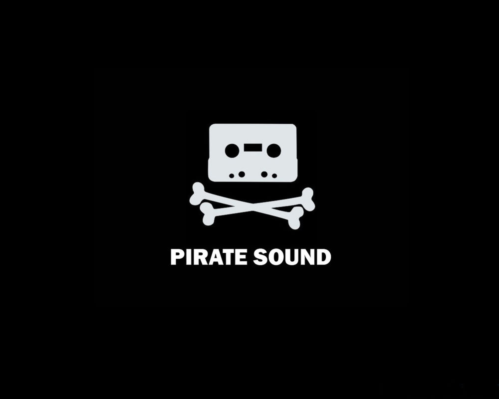 Обои на рабочий стол Веселый Роджер вместо черепа кассета (Pirate sound),  обои для рабочего стола, скачать обои, обои бесплатно