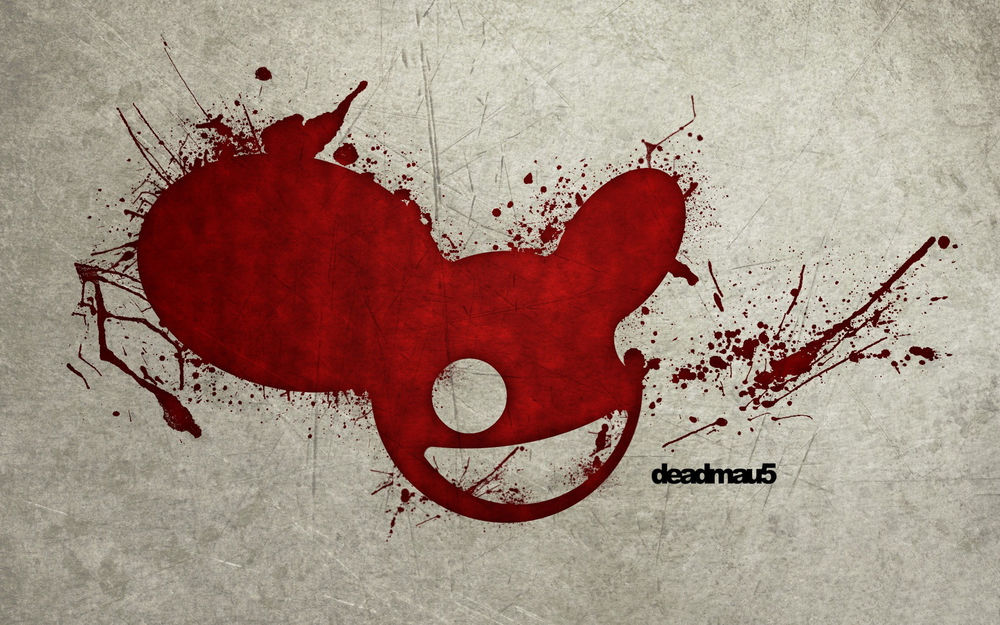 Обои для рабочего стола Логотип диджея deadmau5 нарисован кровью