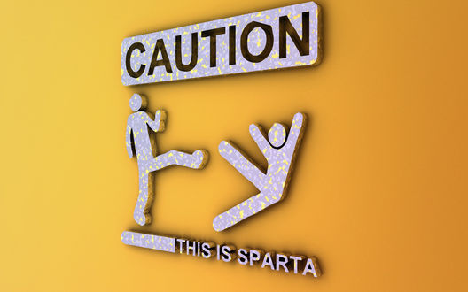 Обои на рабочий стол CAUTION this is Sparta