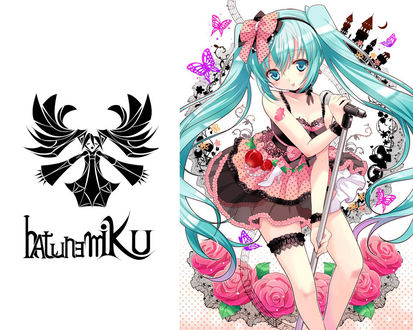 Обои на рабочий стол Вокалоид Мику Хацунэ (Hatsune Miku)