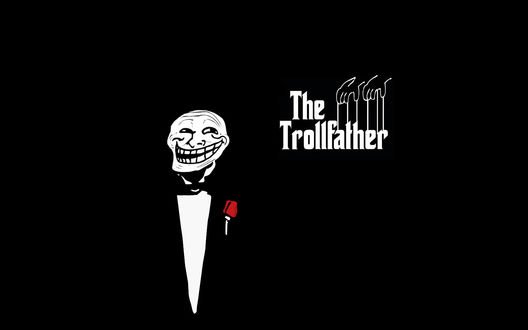 Обои на рабочий стол Пародия на постер крестного отца - The trollfather