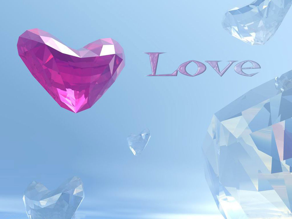 Обои для рабочего стола Хрустальное сердце (Love)