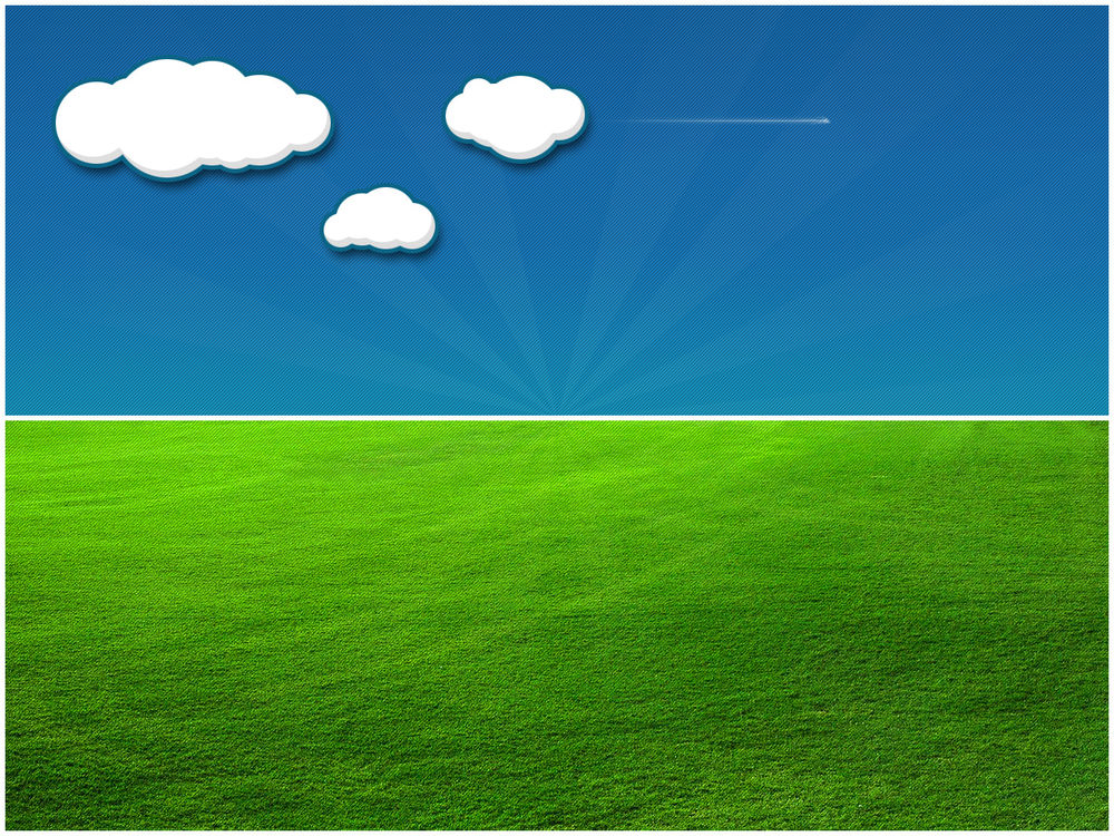 Обои для рабочего стола зелёное поле,голубое небо с облаками