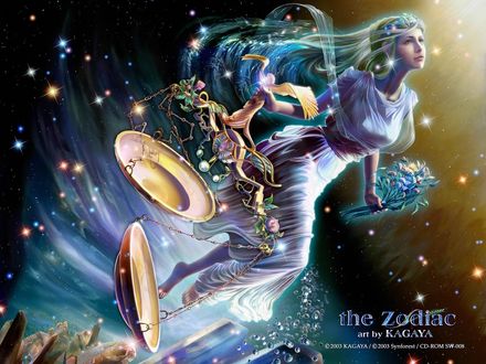 Обои на рабочий стол Весы the Zodiac art by Kagaya © 2003 Kagaya / © 2003 Synforest / CD-ROM SW-008