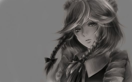 Обои на рабочий стол Грустная Сакуя Изаей / Sakuya Izayoi из Тохо / Touhou Project