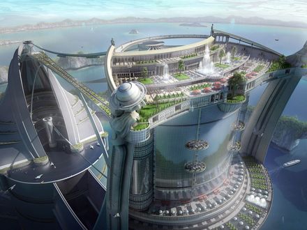 Обои на рабочий стол Город будущего