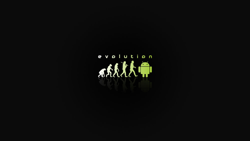 Обои для рабочего стола Эволюция от шимпанзе к андройду (Evolution)