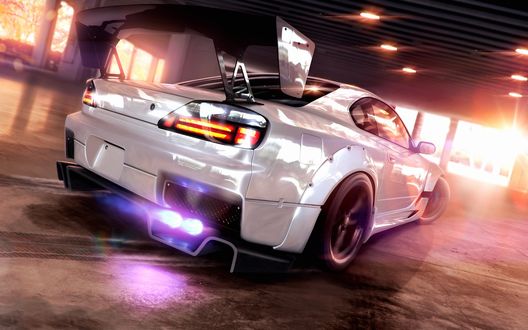 Обои на рабочий стол Тюнингованная Nissan Silvia