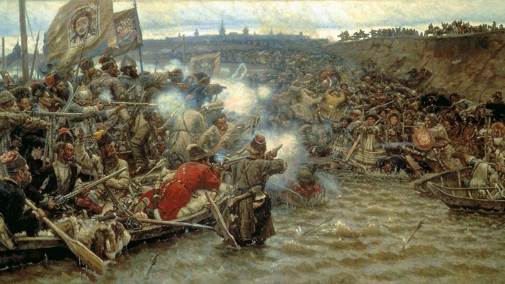 Обои для рабочего стола Картина «Покорение Сибири Ермаком», Суриков Василий Иванович