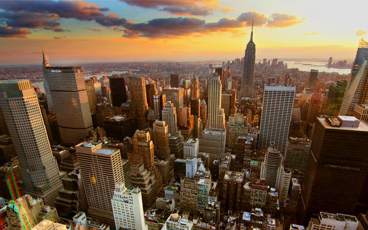Обои на рабочий стол New york city / Нью-йорк с высоты птичьего полета