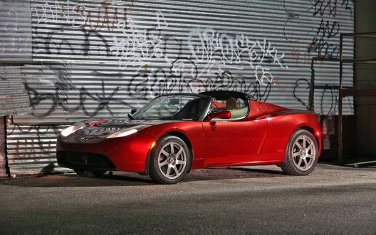 Обои на рабочий стол Спорткар Tesla Roadster