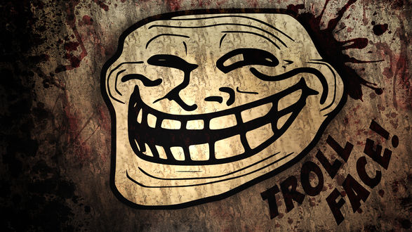 Обои на рабочий стол Улыбающееся лицо троллфейс / trollface