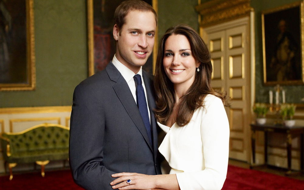 Обои для рабочего стола Принц Уильям и Кейт Миддлтон - королевская семья