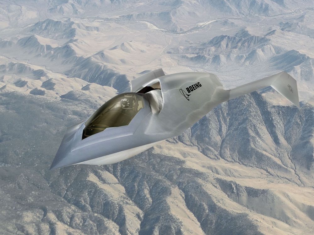 Обои для рабочего стола Концепт летательного аппарата BOEING над вечной мерзлотой
