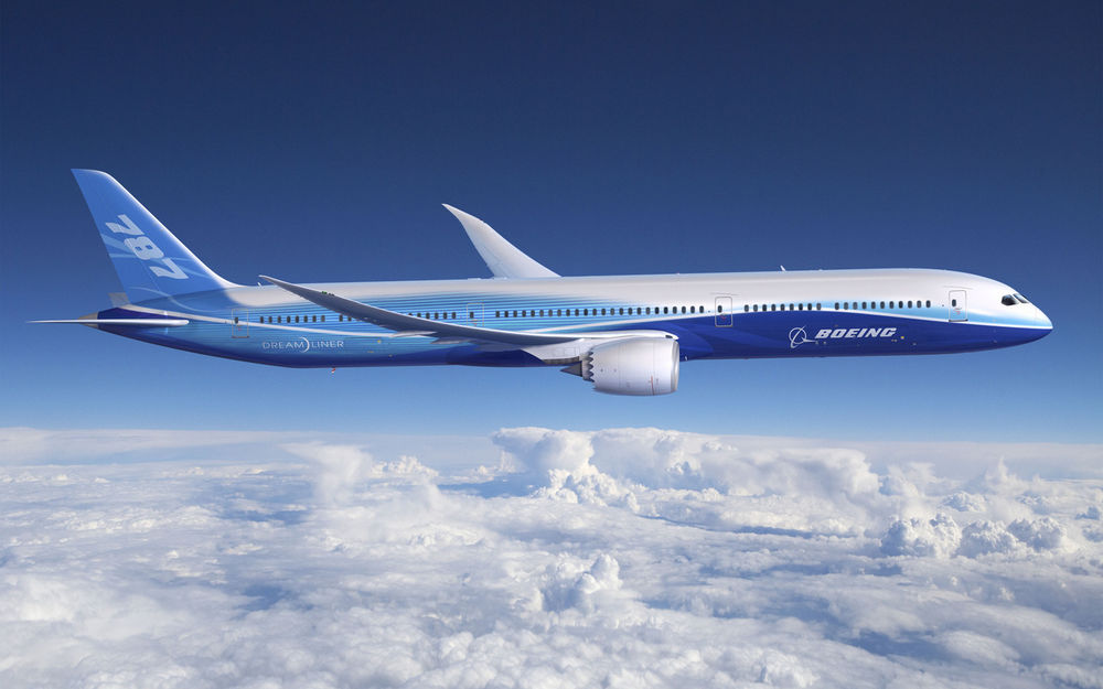 Обои для рабочего стола Самолёт 'Боинг-787' в полёте