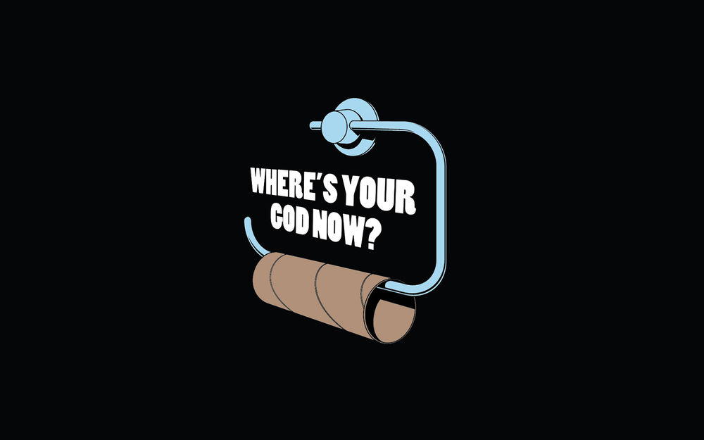Обои для рабочего стола Закончившаяся туалетная бумага (And where is your god now?)