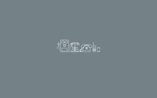 Обои на рабочий стол Эволюция телефонов