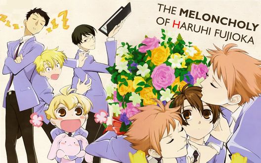 Обои на рабочий стол The melacnholy of Haruhi Fujioka. Аниме 'Клуб свиданий старшей школы Оран'