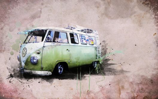Обои на рабочий стол Легендарный микроавтобус Volkswagen Transporter 1 / Вокльксваген Транспортер 1