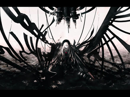 Обои на рабочий стол Suigintou из аниме Rozen Maiden, девушка прикована цепями