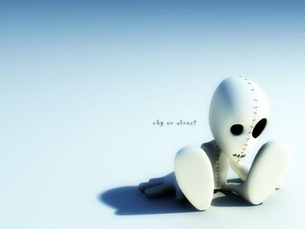 Обои на рабочий стол Грустный человечек (Why so alone?)