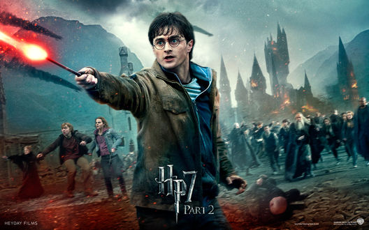 Обои на рабочий стол Гарри Поттер во время решающей битвы (Hp7 part2)