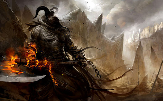 Обои на рабочий стол Video Game - Guild, Демон с огненным топором
