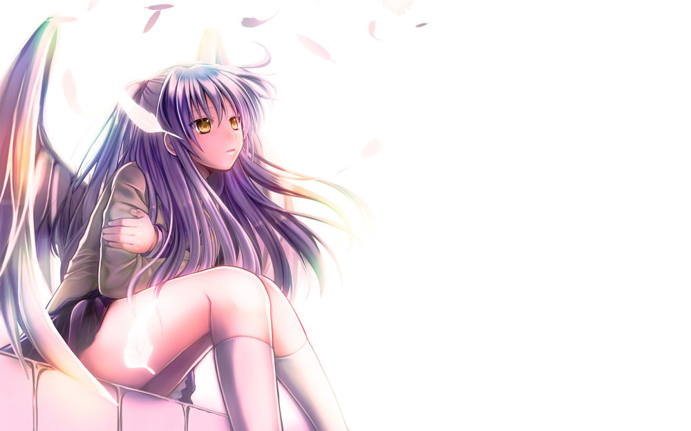 Обои для рабочего стола Tachibana Kanade (Tenshi) / Тачибана Канаде (Тенши) из аниме Ангельские ритмы / Angel Beats