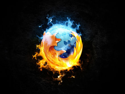 Обои на рабочий стол Стилизованный логотип Mozilla Firefox