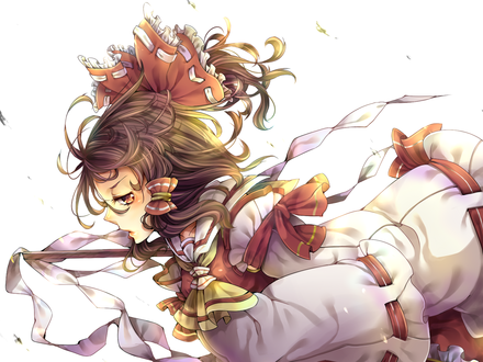 Обои на рабочий стол Рэйму Хакурэй / Reimu Hakurei - одна из главных героинь Тохо / Touhou Project