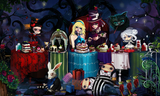 Обои на рабочий стол Аниме Alice in Wonderland / Алиса в стране чудес