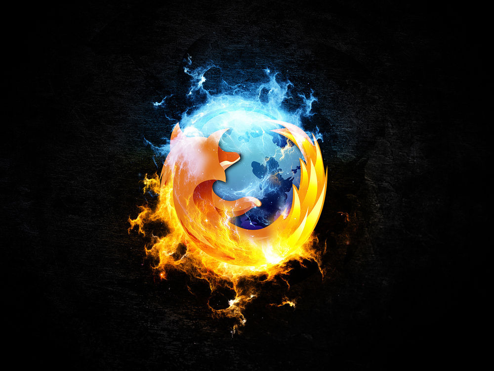 Обои для рабочего стола Стилизованный логотип Mozilla Firefox