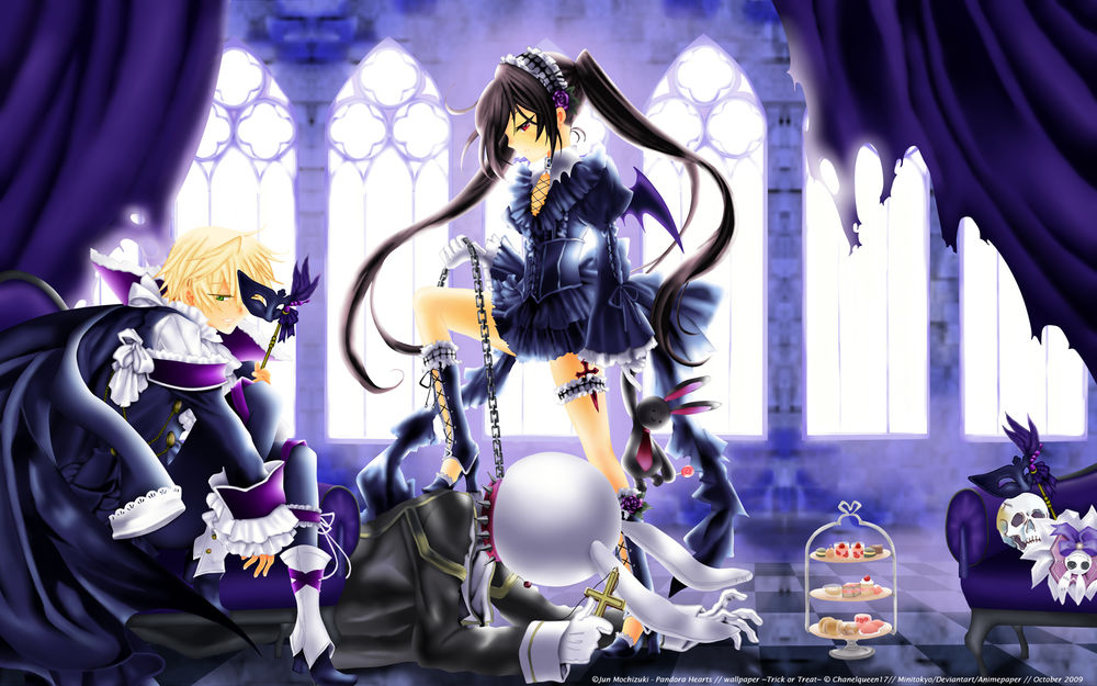 Обои для рабочего стола Алиса с кроликом и Оз из аниме Pandora Hearts