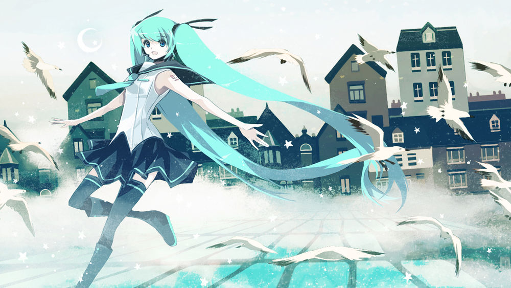 Обои для рабочего стола Vocaloid Hatsune Miku / Вокалоид Хатсуне Мику