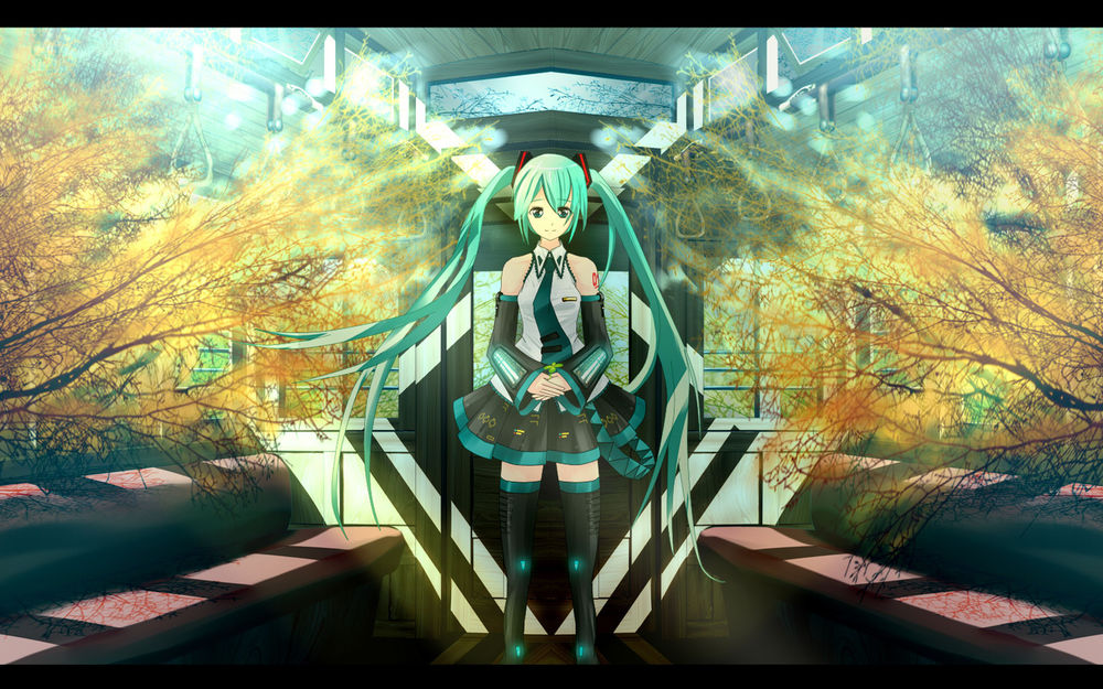 Обои для рабочего стола Vocaloid Miku Hatsune / Вокалоид Мику Хатсуне