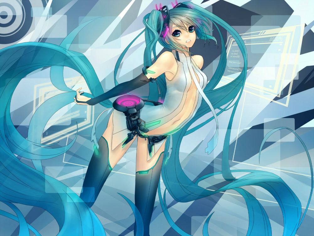 Обои для рабочего стола Vocaloid Miku Hatsune / Вокалоид Мику Хатсуне