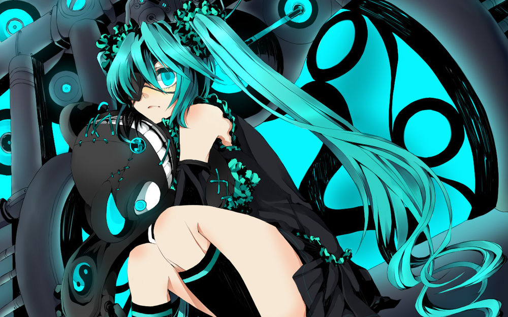 Обои для рабочего стола Vocaloid Miku Hatsune / Вокалоид Мику Хатсуне