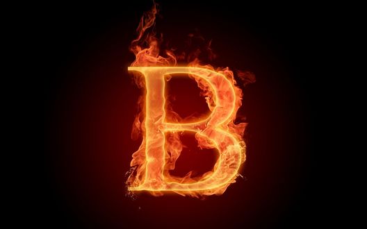 Обои на рабочий стол Горящая буква b