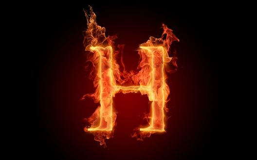 Обои на рабочий стол Горящая буква H